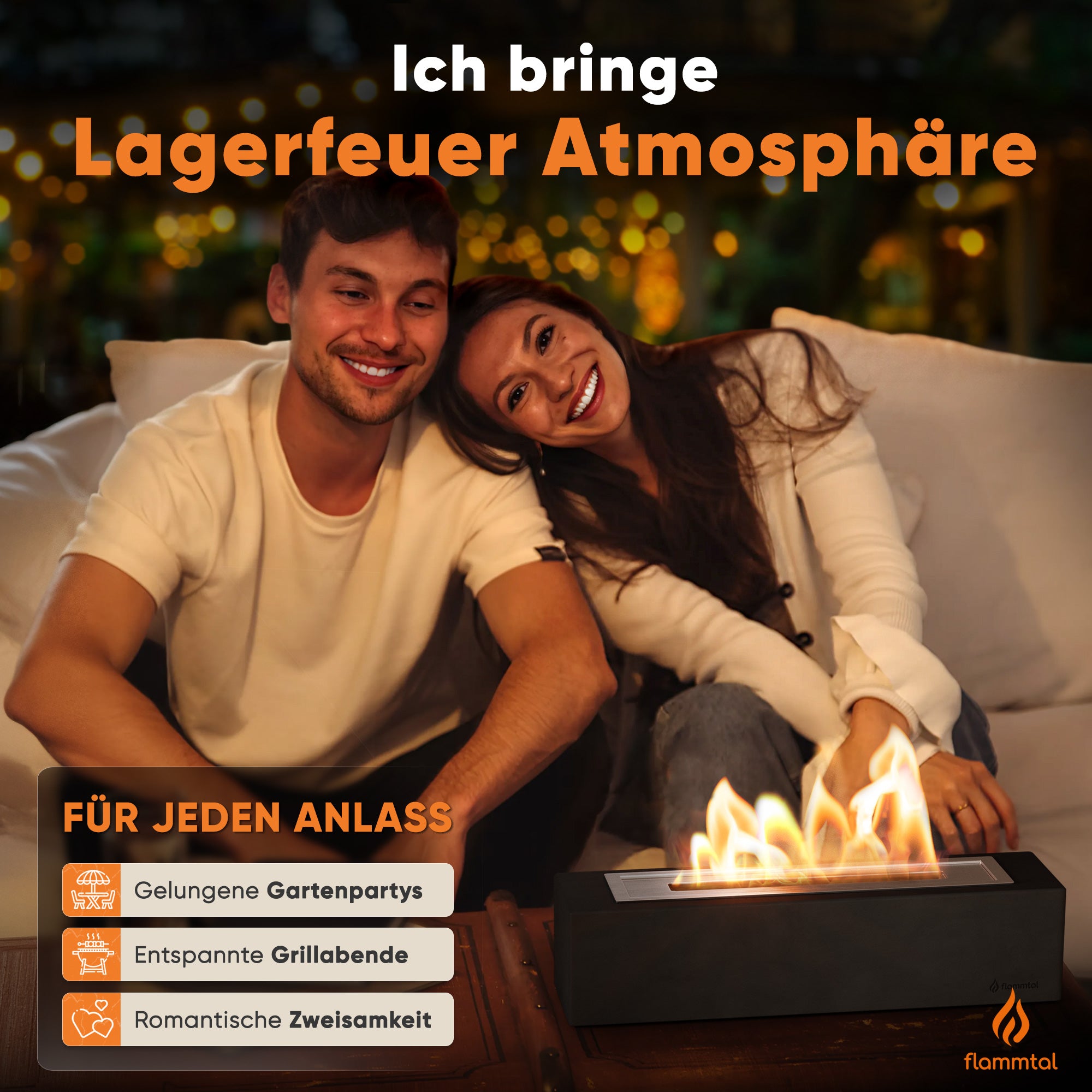 Tischfeuer BLOCK (Anthrazit)