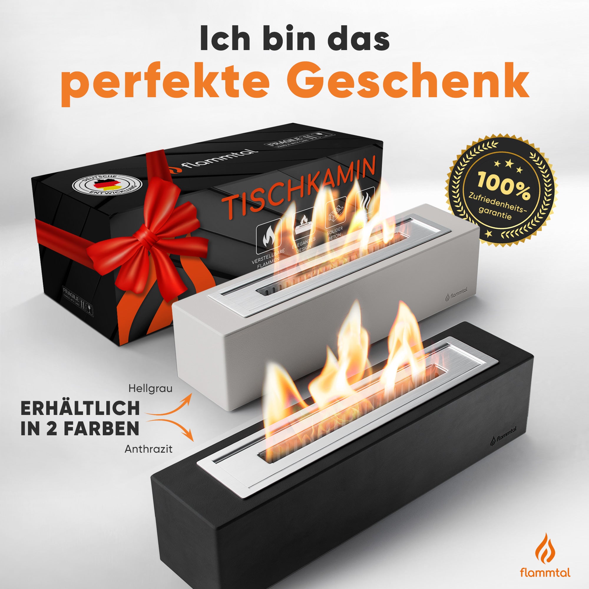 Tischfeuer BLOCK (Anthrazit)