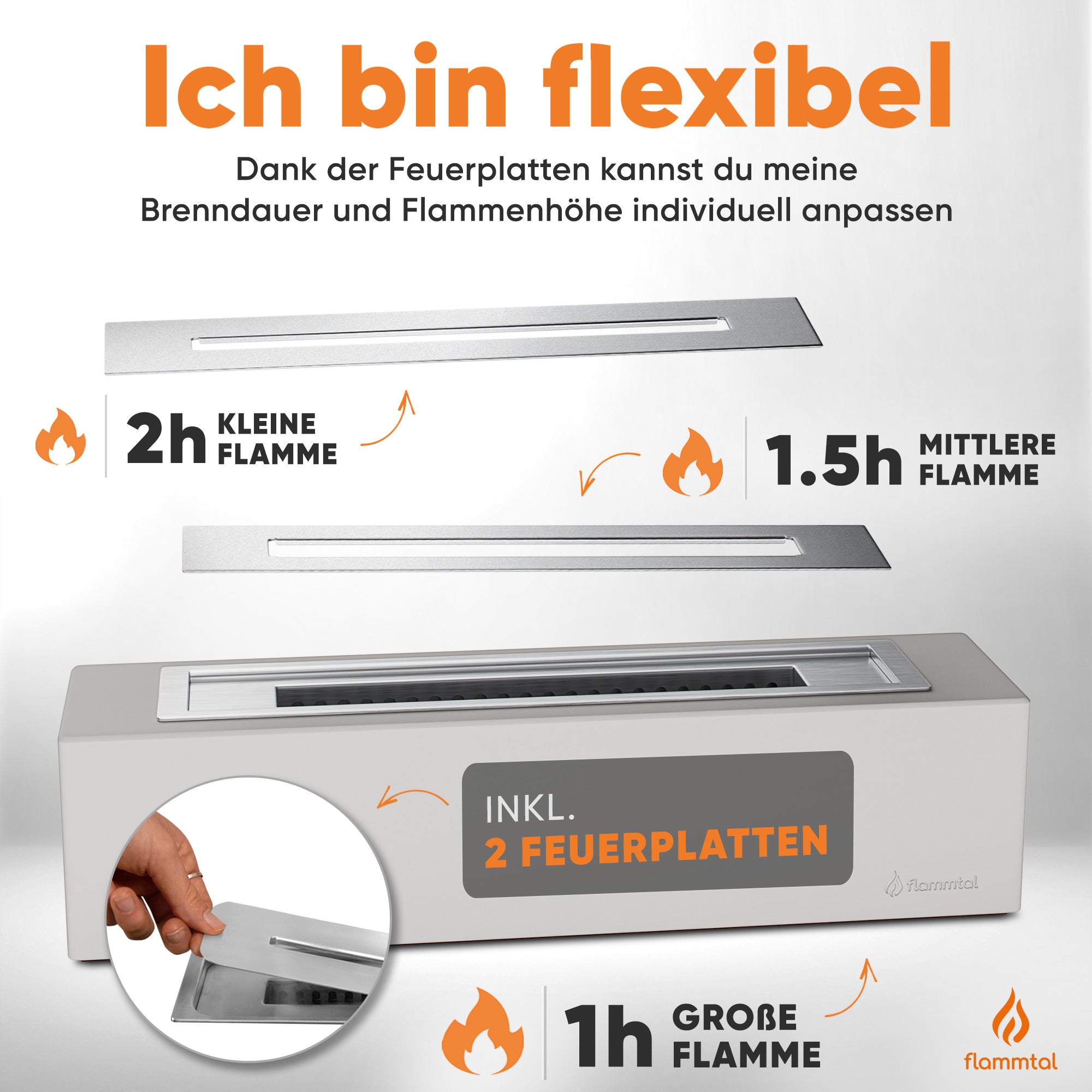 🔥Bundle🔥 - Tischfeuer CONCRETE (Hellgrau) + 6 Flaschen Bioethanol