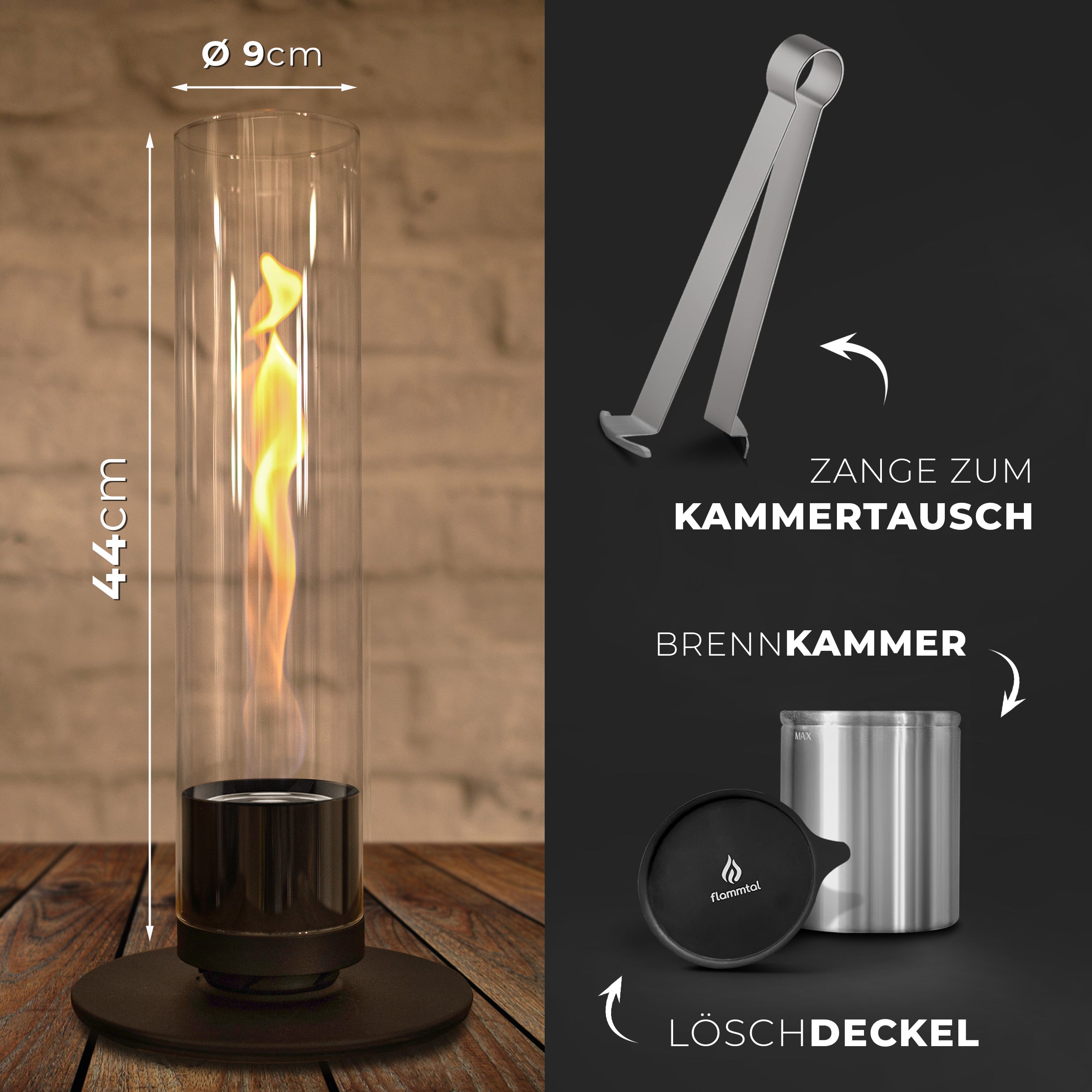 Tischfeuer HELIX (Schwarz)