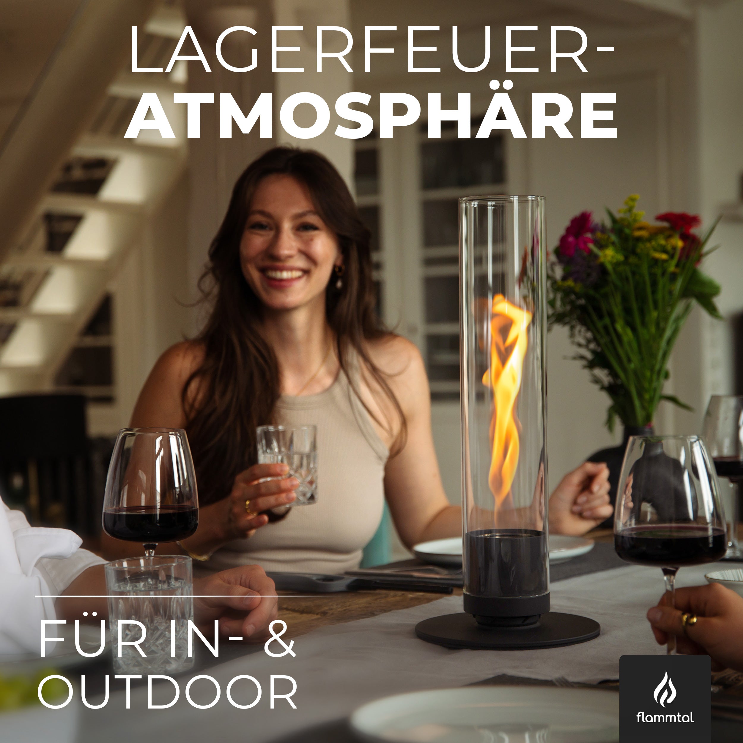 🔥Bundle🔥 - Tischfeuer HELIX (Schwarz) + 6 Flaschen Bioethanol