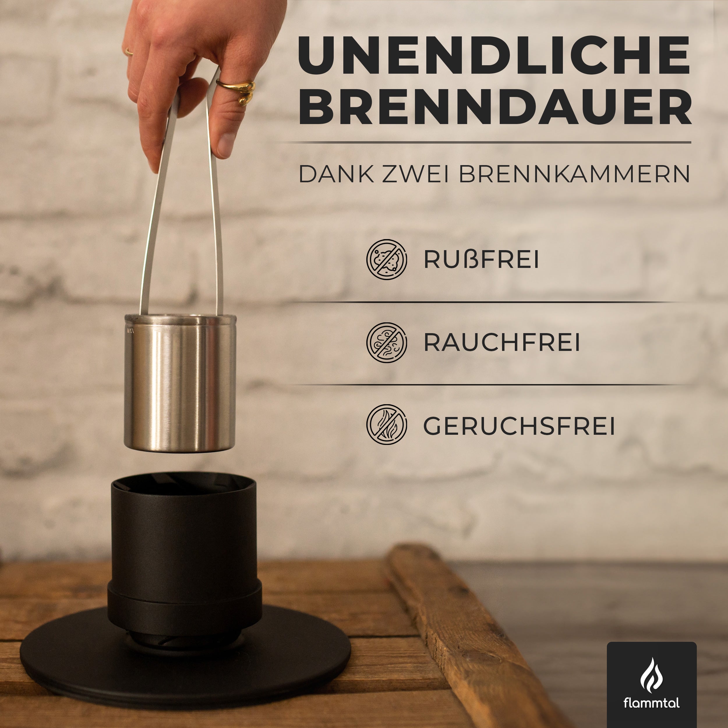 🔥Bundle🔥 - Tischfeuer HELIX (Schwarz) + 6 Flaschen Bioethanol