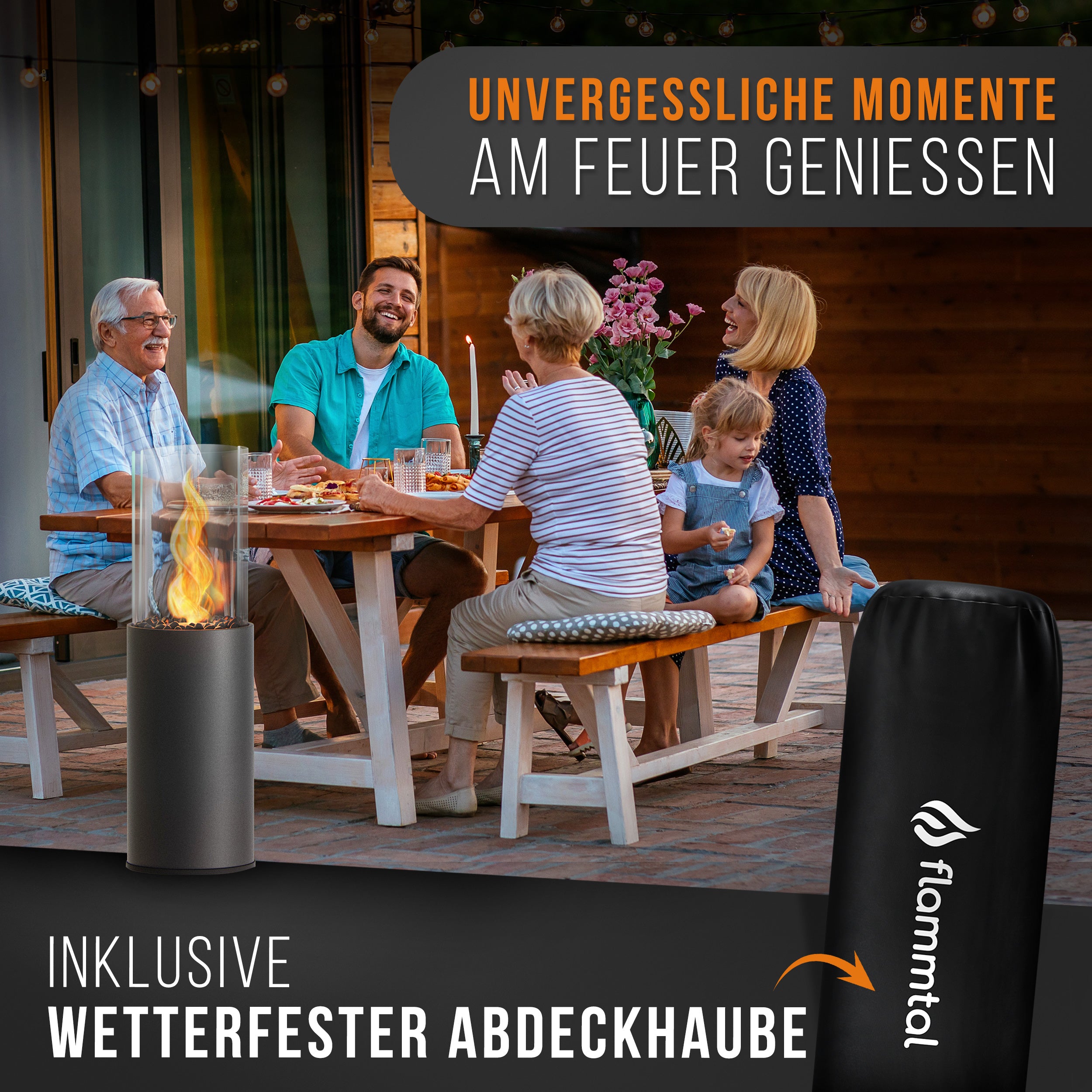 🔥Bundle🔥 - Standkamin HELIX + 6 Flaschen Bioethanol