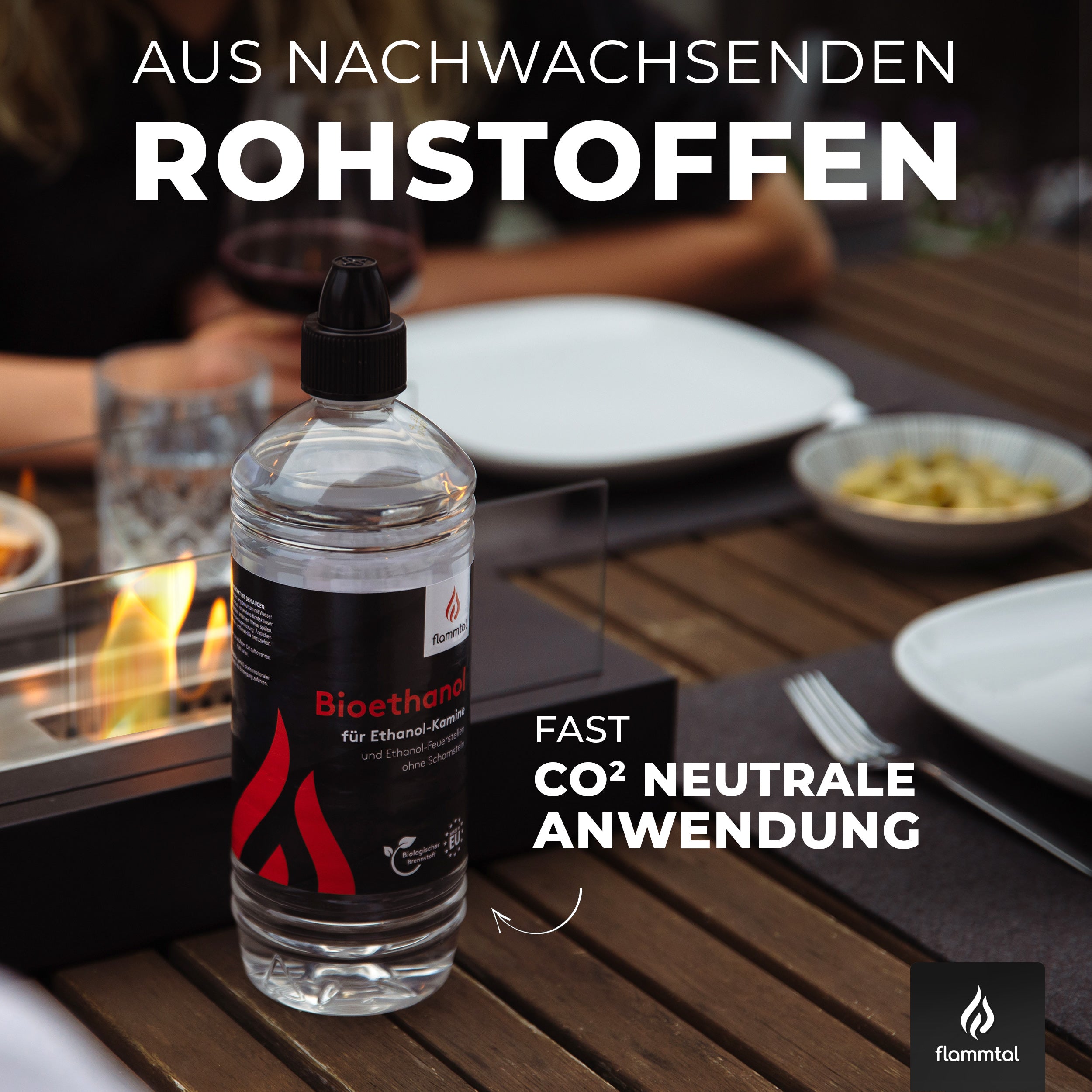 🔥Bundle🔥 - Standkamin COLUMN + 6 Flaschen Bioethanol