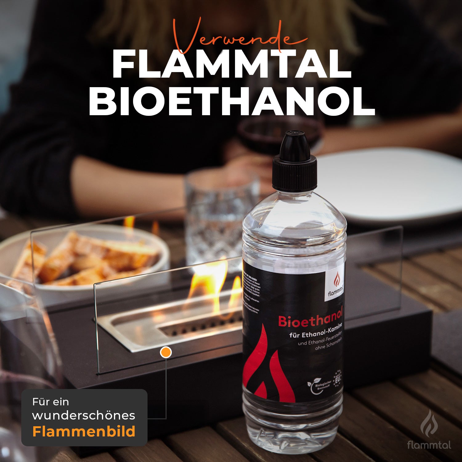 🔥Bundle🔥 - Tischkamin SQUARE + 6 Flaschen Bioethanol
