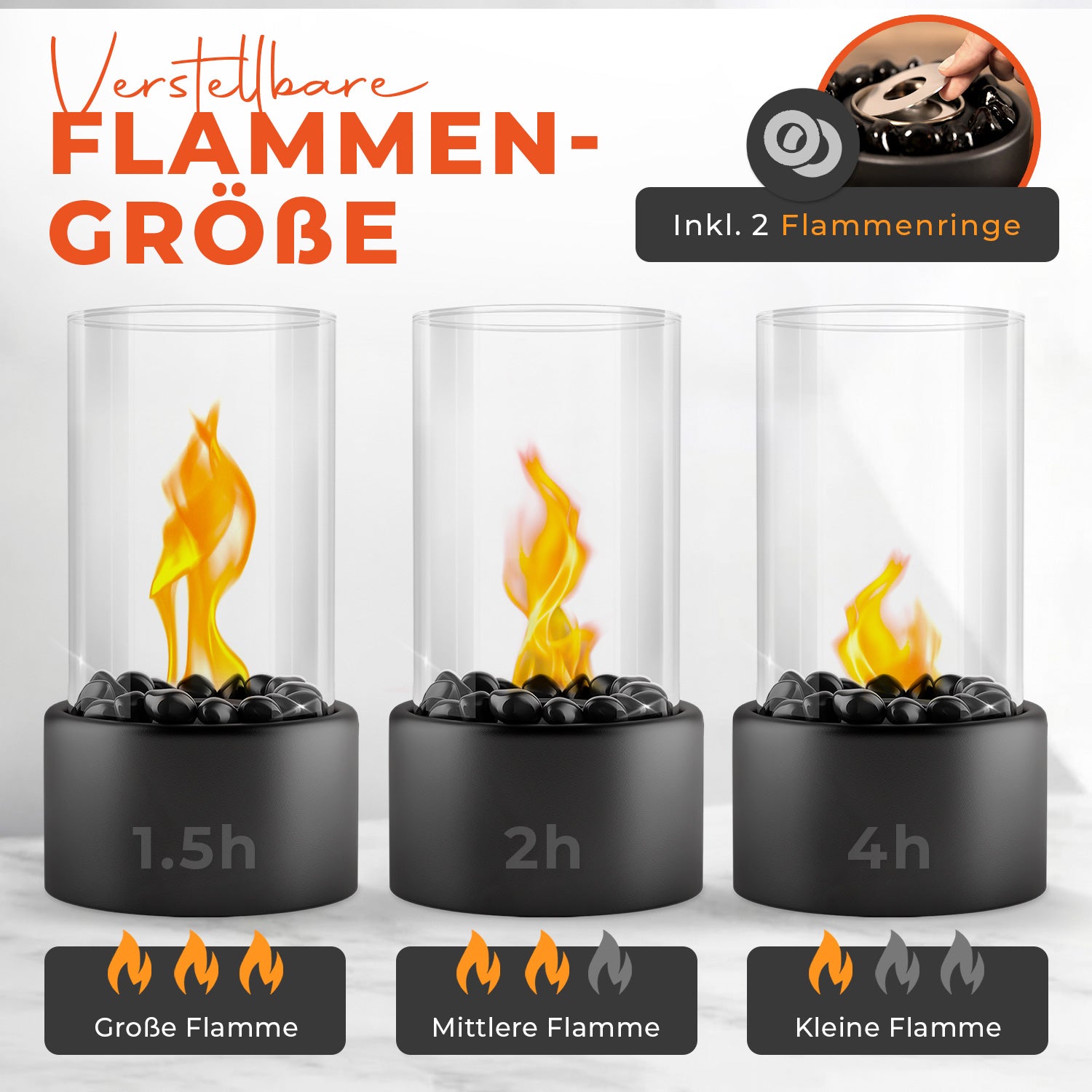 🔥Bundle🔥 - Tischkamin ROUND + 6 Flaschen Bioethanol