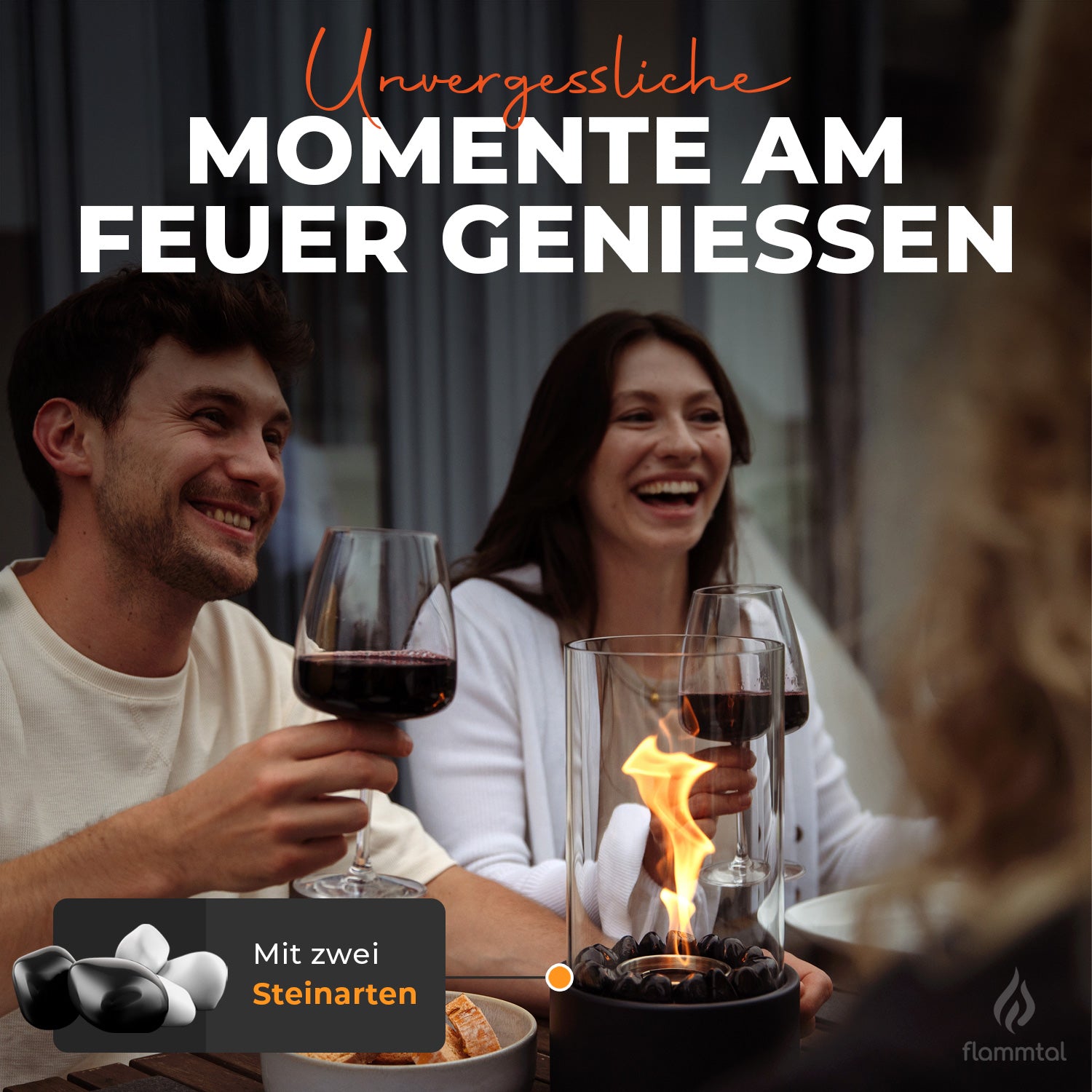 🔥Bundle🔥 - Tischkamin ROUND + 6 Flaschen Bioethanol