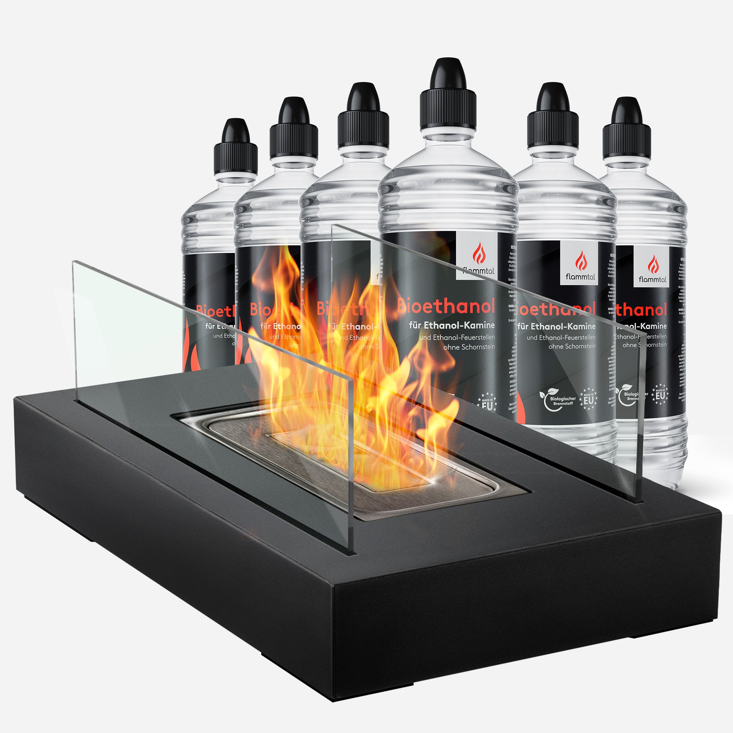 🔥Bundle🔥 - Tischkamin SQUARE + 6 Flaschen Bioethanol