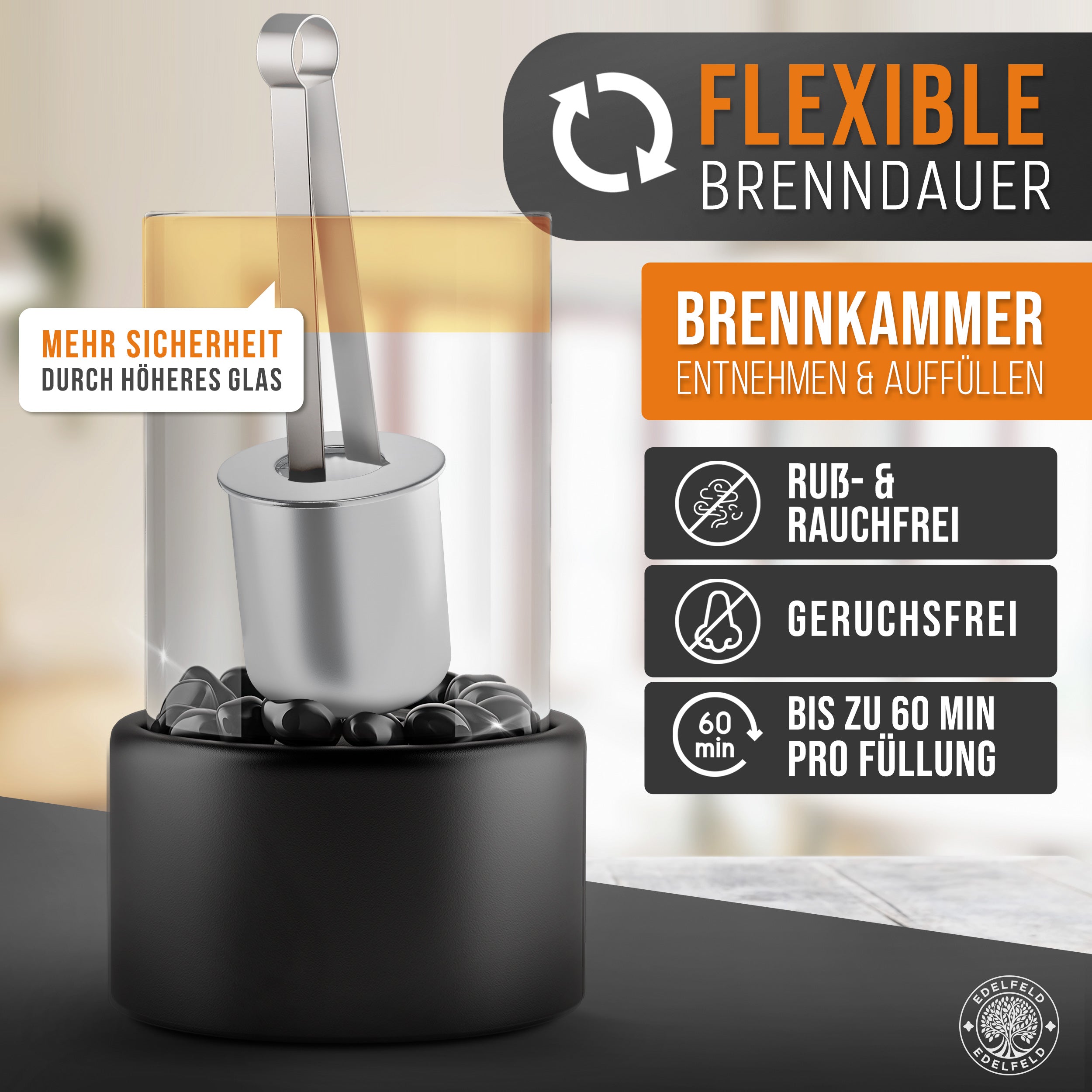 🔥Bundle🔥 - Tischkamin SPARK + 6 Flaschen Bioethanol (Edelfeld)