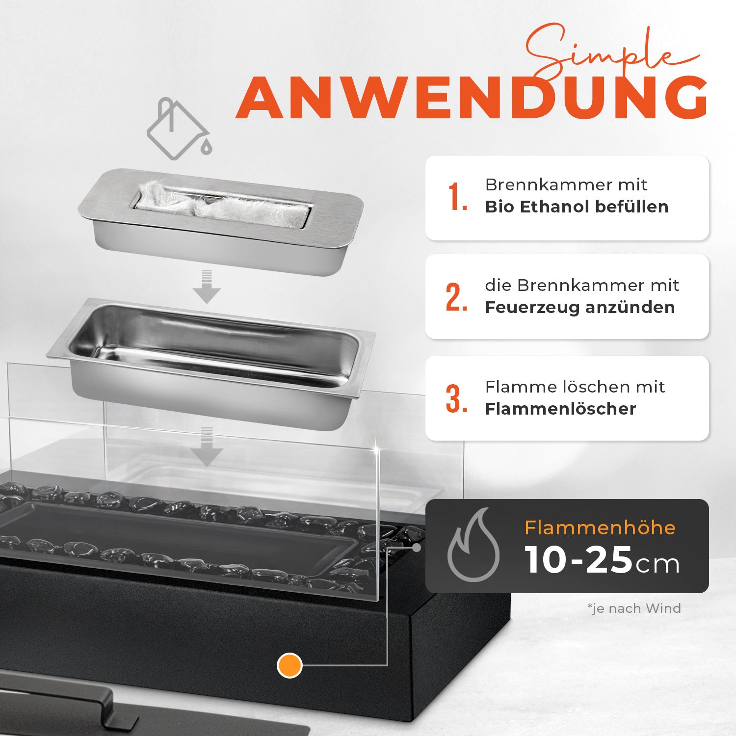 Tischkamin EMBER-Stone