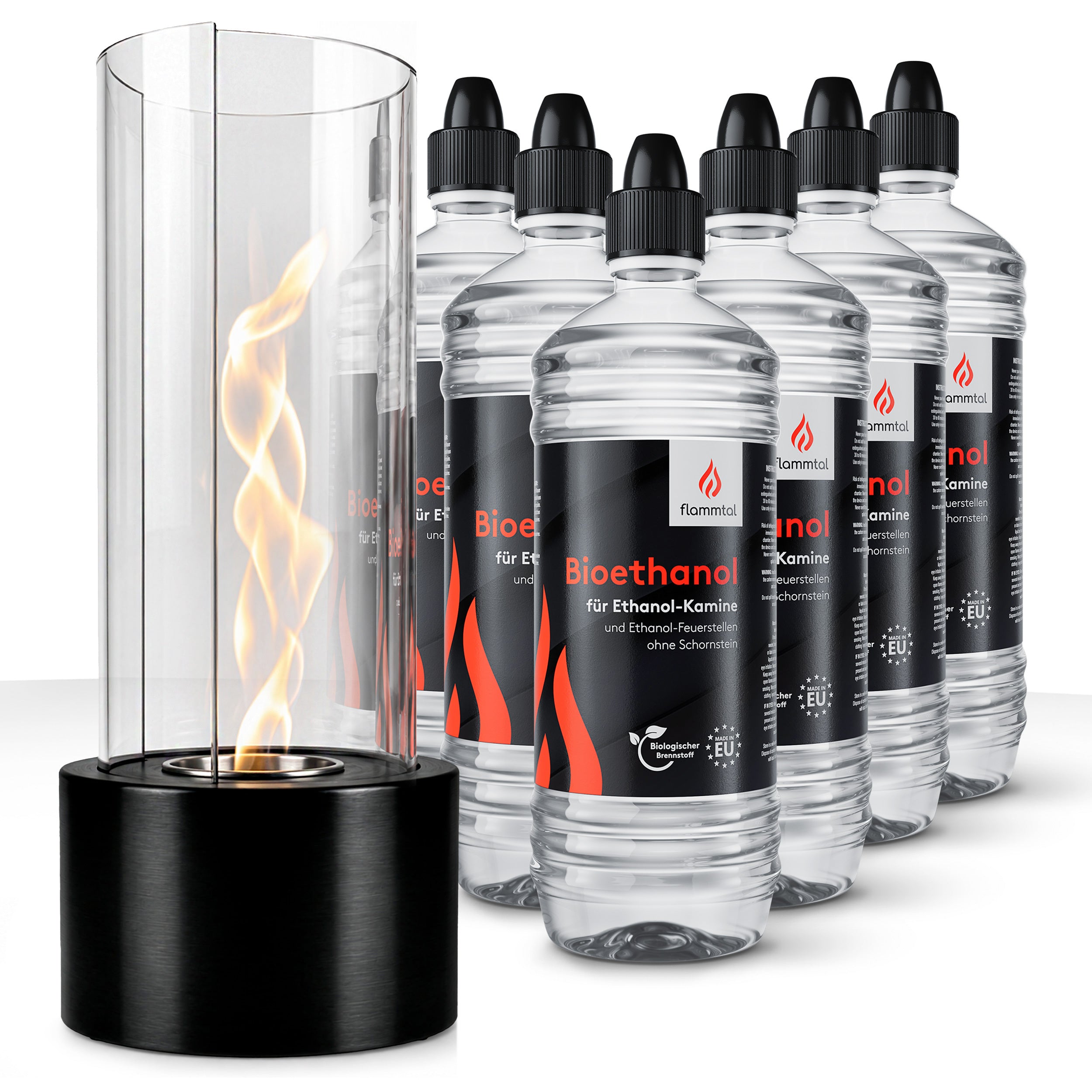 🔥Bundle🔥 - Tischfeuer SWIRL + 6 Flaschen Bioethanol