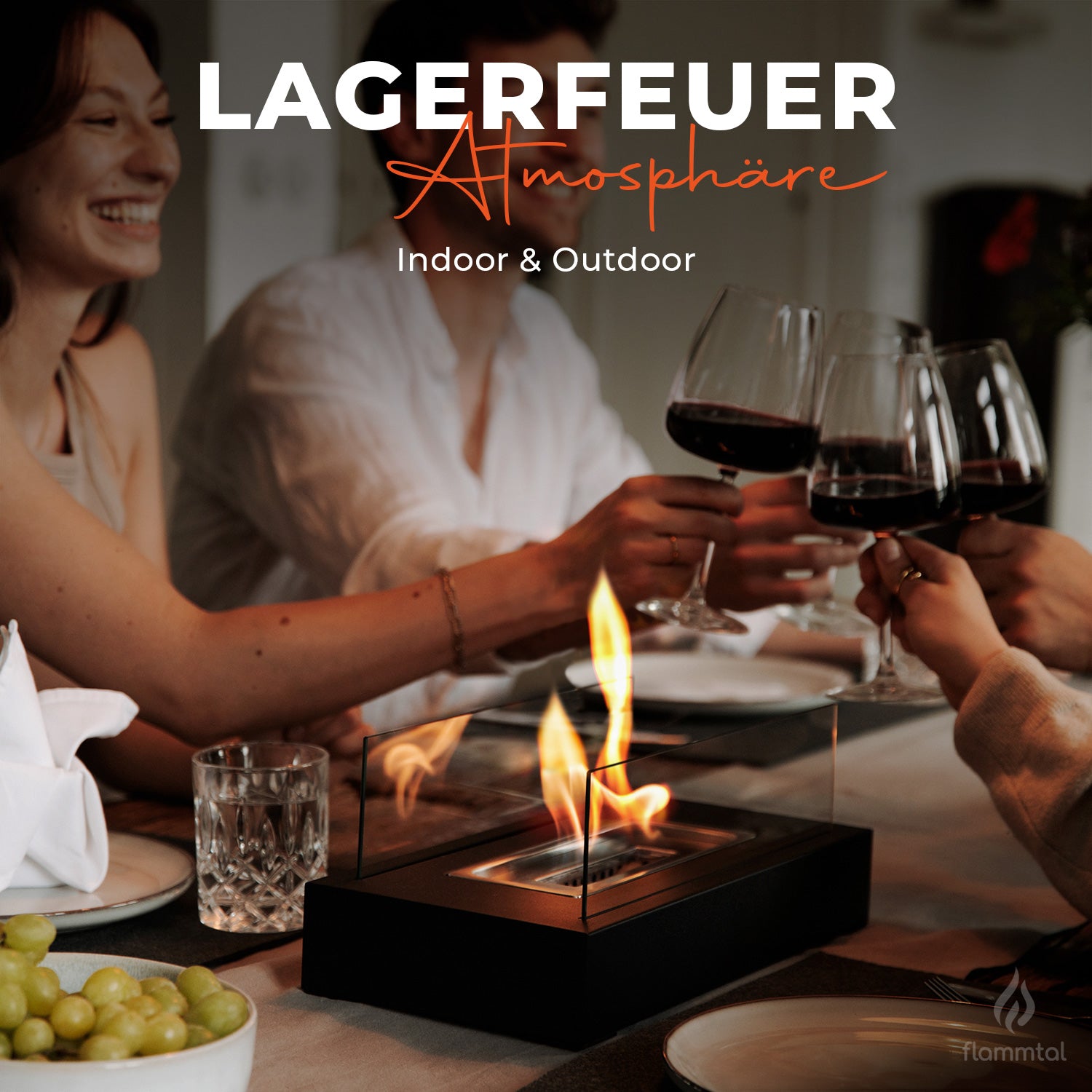 🔥Bundle🔥 - Tischkamin SQUARE + 6 Flaschen Bioethanol